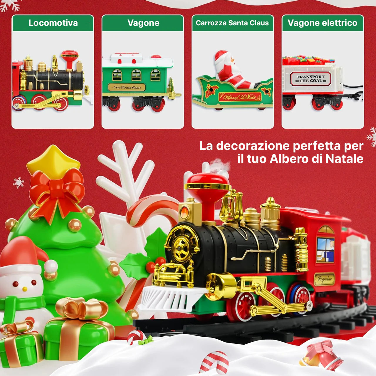 trenino per l'albero di natale