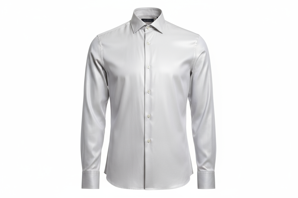 camicia color perla argento